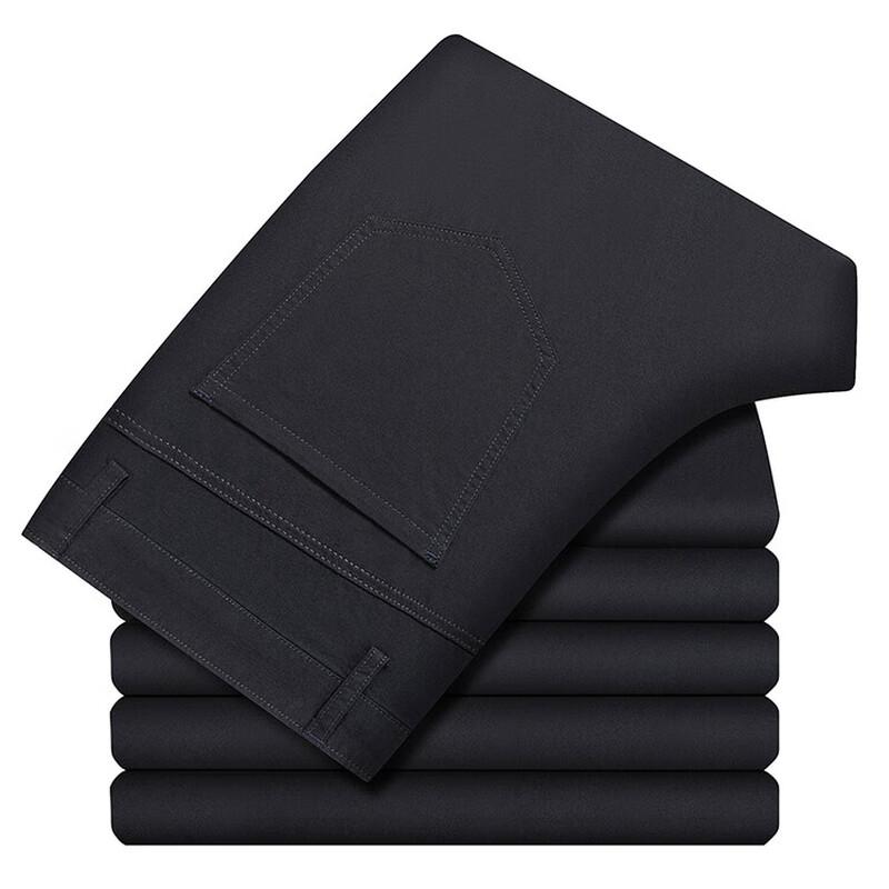 Hengyuanxiang Мужские прямые повседневные брюки из чистого хлопка