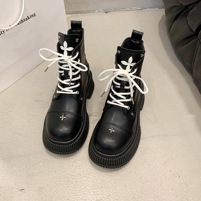 Martin boots women's 15CM small thick bottom inner height increase Wu Xuanyi same shorty Le rhubarb autumn and winter soft leather velvet