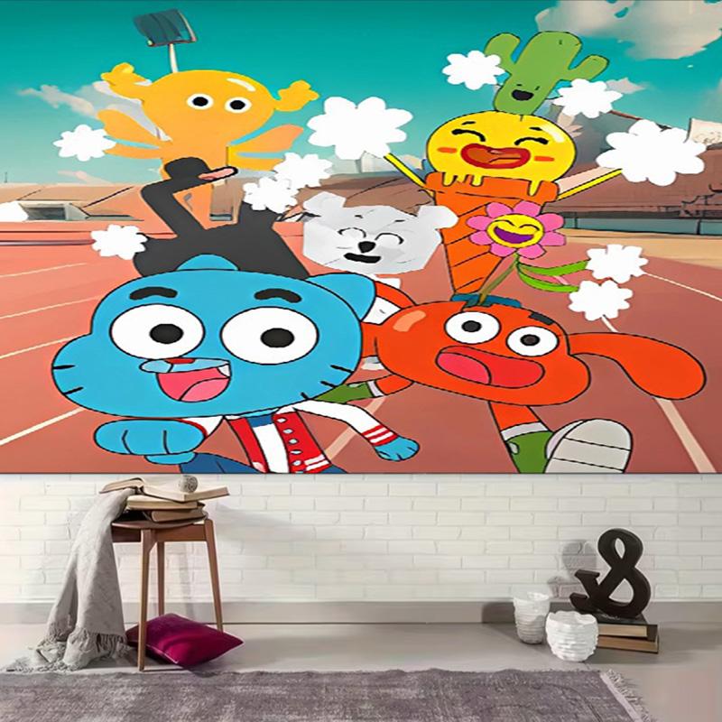 1pc The Amazing World of Gumball Tapestry, Living Room, Bedroom, Office, Party Decor, Ideal Festive Gift
