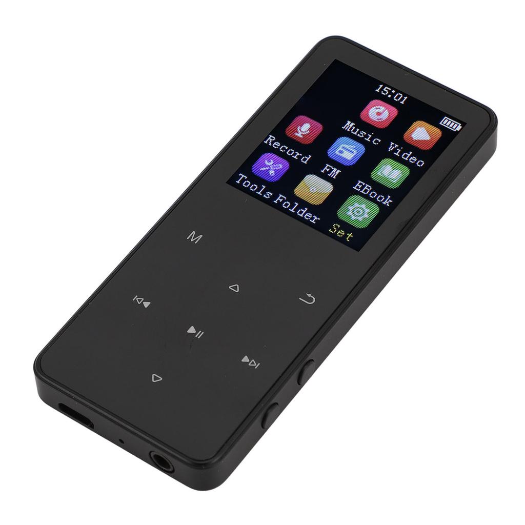Bluetooth MP3 Player 1.8inch Touchscreen Built In Speaker Support 128GB Memory Card Shuffle Single Loop Portable Music