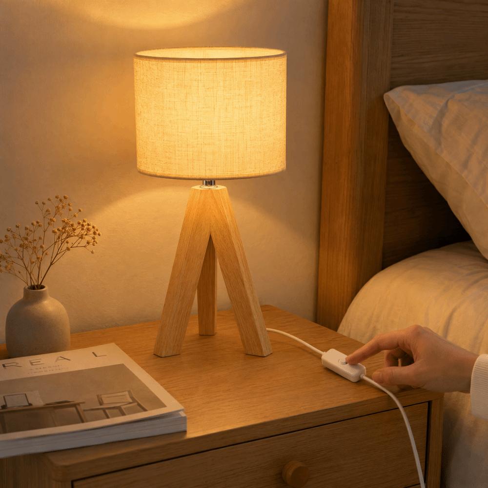 Linen Lampshade Table Lamp Linen Fabric Shade Desk Lamp Vintage Bedside Lamp Bedroom