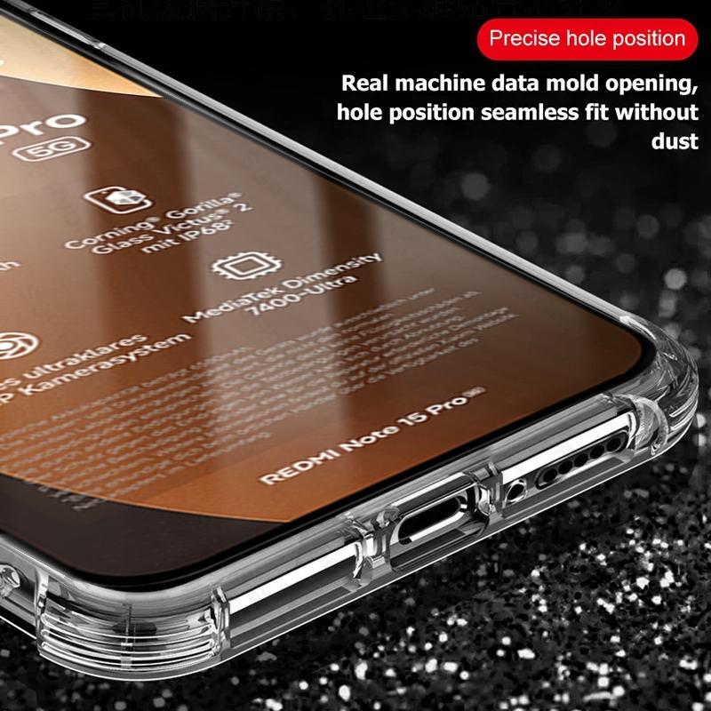 Прозрачный мягкий чехол из ТПУ с защитой от пожелтения для Redmi Note 15 Pro+ 5G 4G, противоударный чехол Redmy Note15Pro Note15Pro+ Note15 Pro 15Pro Plus