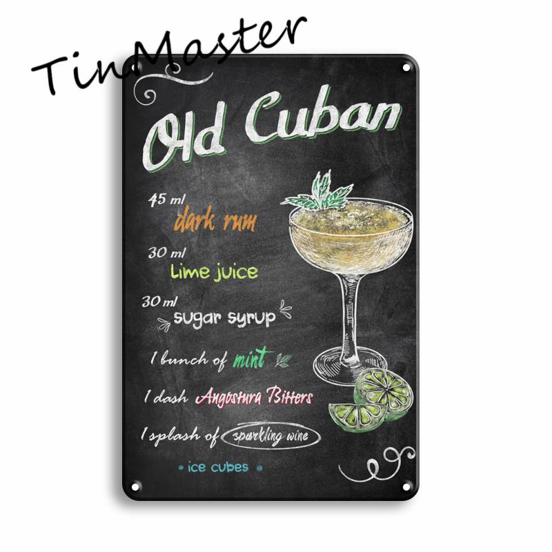 Martini Mojito Cocktail Poster Metal Tin Sign Vintage Restaurant Kitchen Irish Pub Bar Man Cave Decoration Art Wall Stickers