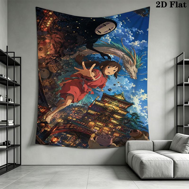 Neighbor Totoro Adventure Forest Tapestry Background Cloth Wallmounted Work Of Art Christmas Gift Atmospheric Background Cloth