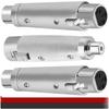 MKBKLLJY 3-Pin XLR Female To RCA Female Adapter Jack Socket Audio Gender Changer Coupler Connector with Zinc Alloy Metal Case and Silver Cable Ties Co