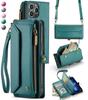 Luxury Zipper Wallet Lanyard Card Slot Multifunction Protective Cover for Samsung for Galaxy Z Fold 3 Made PU Shoulder Bag