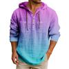 Men's Hooded T-shirt Gradient Color Cotton And Linen Men's Casual Long-sleeved Top
