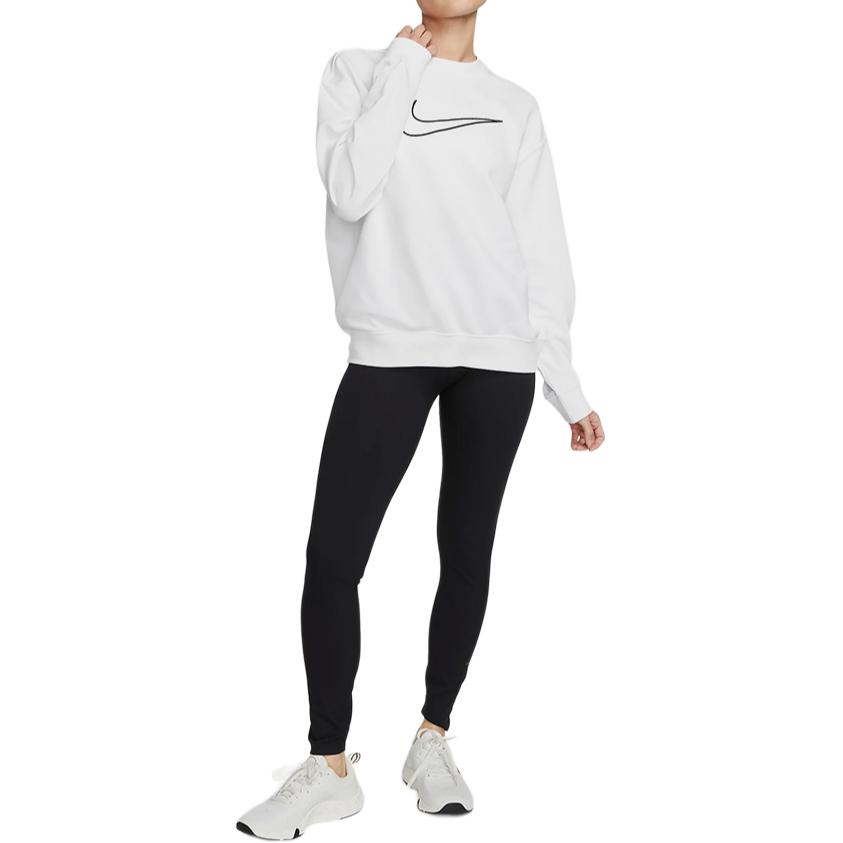 Nike Свитшот с геометрическим логотипом и длинным рукавом, женская толстовка, белая DQ5543-100