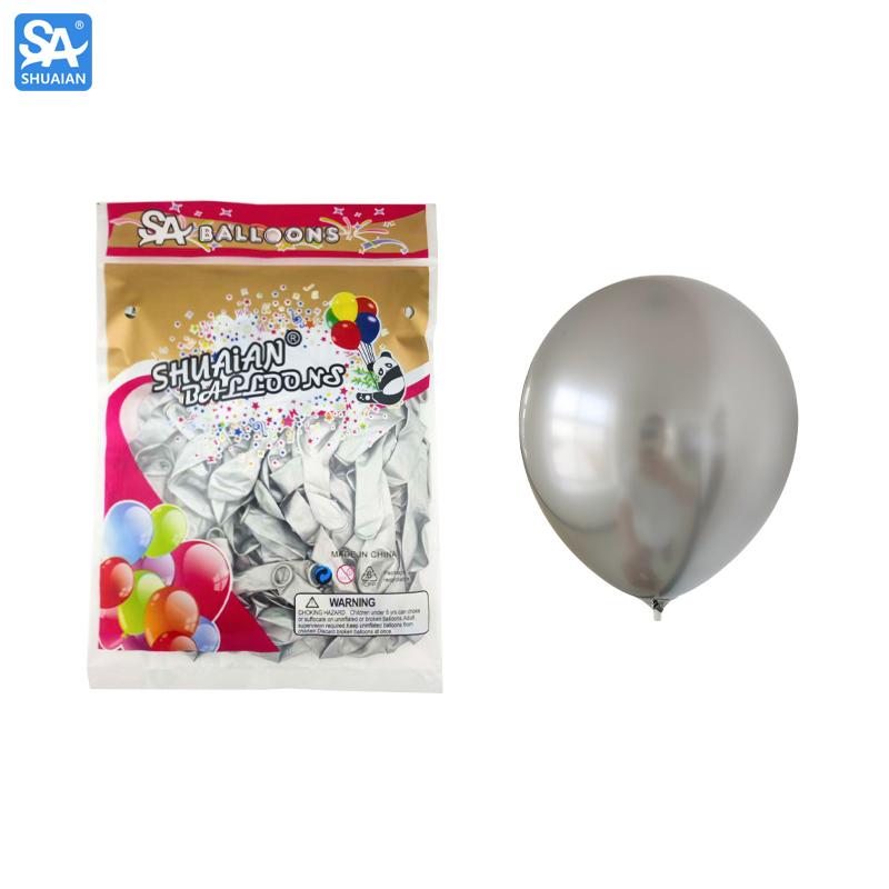 High Quality 12inch Pink Metallic Latex Balloons with Text and Patterns for Wedding Birthday Party Decoration