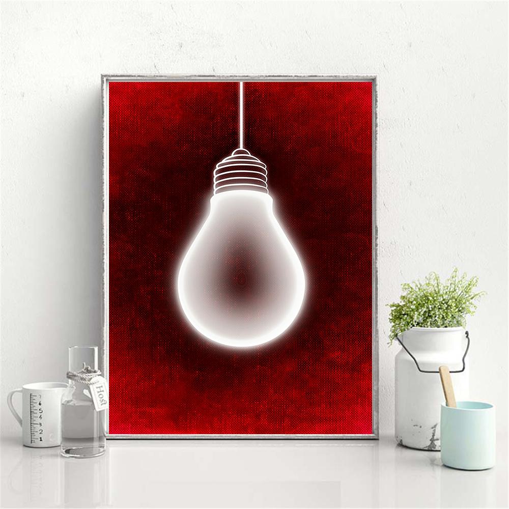 Modern Light Bulb Graffiti Wall Art Canvas Painting Poster Living Room Dining Room Home Painting Wall Decoration Mural Cuadros