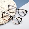 Diopter 0 -0.5 -0.75 -1.0 -1.5 -2.0 -3.0 To -8.0 Myopia Glasses Anti Blue Light Cat Eye Big Frame Prescription Eyewear
