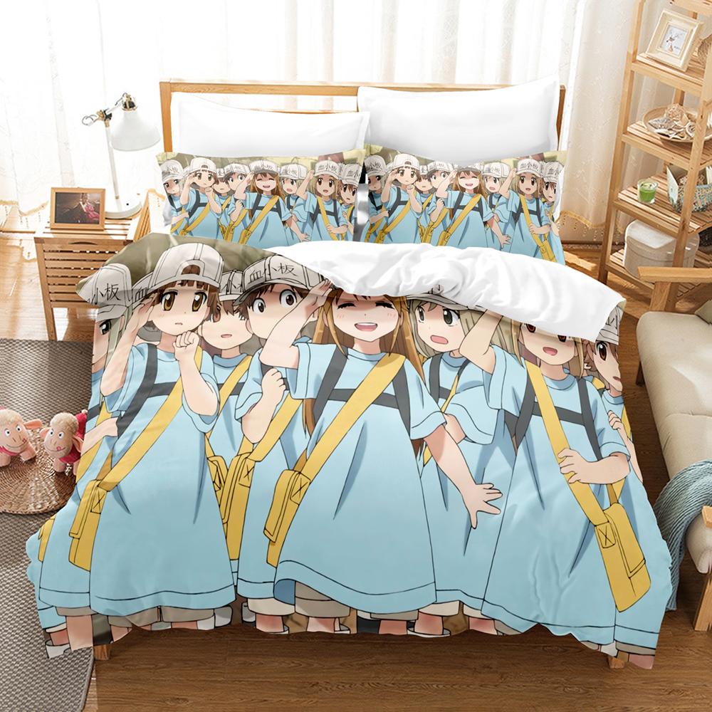 Premium 3D Print Cells At Work Cartoon Characters Image Bedding Duvet Covers And Pillowcases Boys And Girls Bedroom Decorative Textiles