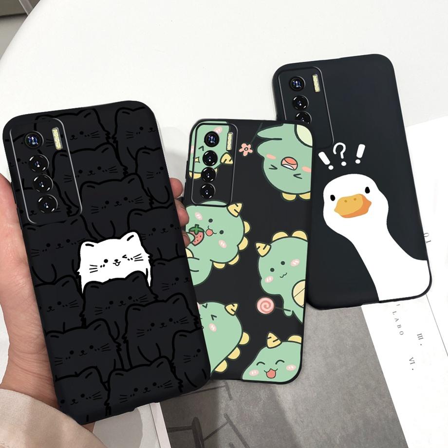 Для Tecno Camon 17 Pro CG6 Чехол Роскошный Мягкий Силикон Funda Черный Кот Астронавт Рисунок Для Tecno Camon 17P Camon17 Чехол Capas