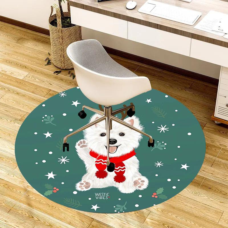 1pc Office Carpet Chair Mats Christmas Westie Vibes Perfect for Decorating Office Chairss, Or Bedrooms.YDT306