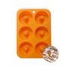 Silicone Donut Mold, Cake Mold, Baking Tool, Oven and Microwave Safe, Non-Stick Plate, Heat Resistant, Easy To Clean, Orange