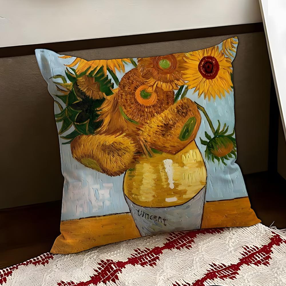 Vincent van GGogh Cushion Cover Reversible Soft Durable Pillow Cover Home Car MultiScene Use for Daily Comfort