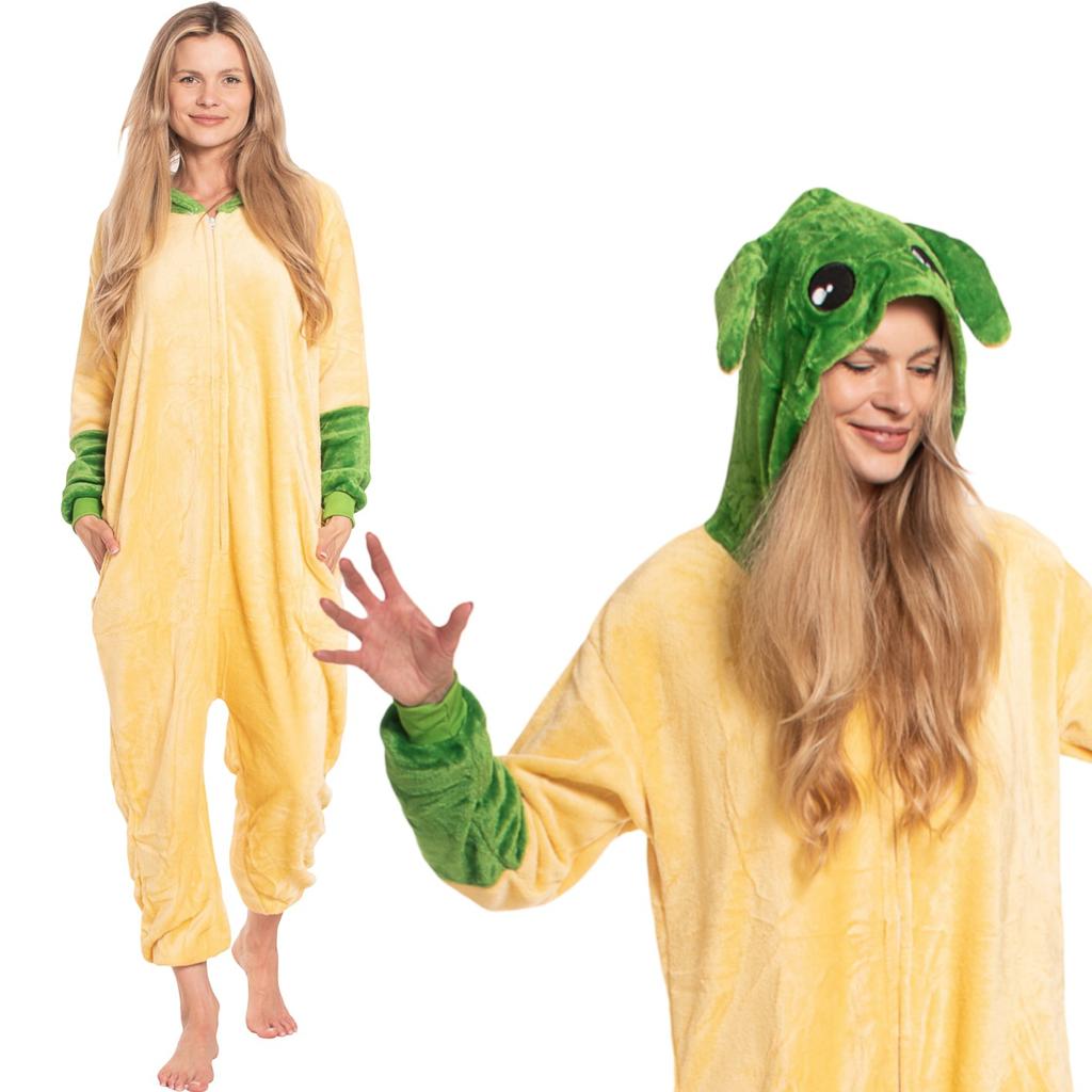 Piżama damska kombinezon kigurumi onesie star wars yoda żółty 145-155 cm s