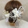 Used Coming-of-age ceremony hair ornament, white pearl silver tassel, Japanese ball, gold leaf, Mizuhiki