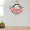 Lavender Hydrangea Flower Wreath Wall Door Silk Flower Pink Artificial Floral Wreath for Bakery Window Cafe Counter