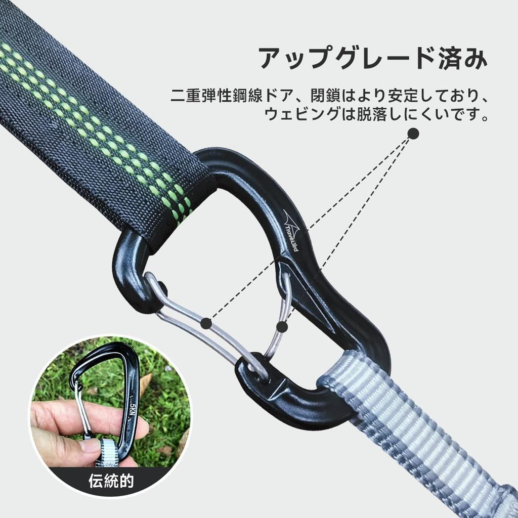 Travel Bird Heavy Duty Carabiner Hook 8KN Ultralight Aluminum Double Door for Dog Keychain Clip Carabiner, D-Ring, Hammock, Camping, Hiking,