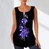 Women's Fashion V Neck Shirts Casual Tops T-shirt Ladies 3D Flowers In Bloom Print Vest Plus Size Sleeveless Blouse Tank Tops