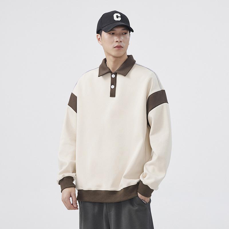 Толстовка с лацканами, мужская, весенне-осенняя, модная, американская, свободная, плечевая, подростковая, модная, с длинными рукавами