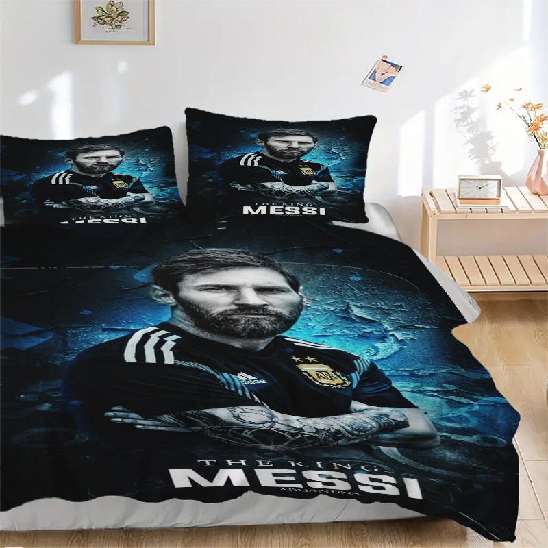 Messi Argentina Print 3Pcs Bedding Setduvet Cover With 2 Bedropillowcase Home Birthday Gift