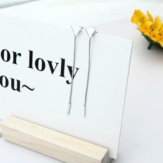 Women Geometric Triangle Stud Earrings Long Tassel Party Jewelry Gift