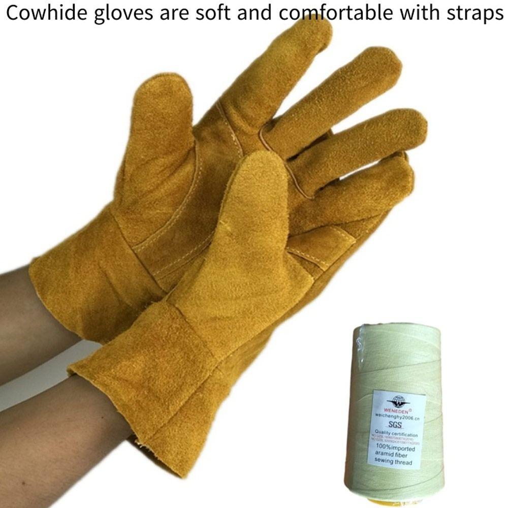 Non-Slip Cowhide Welding Gloves Wear-resistant Welder Work Gloves Safety Gloves Safety Protection