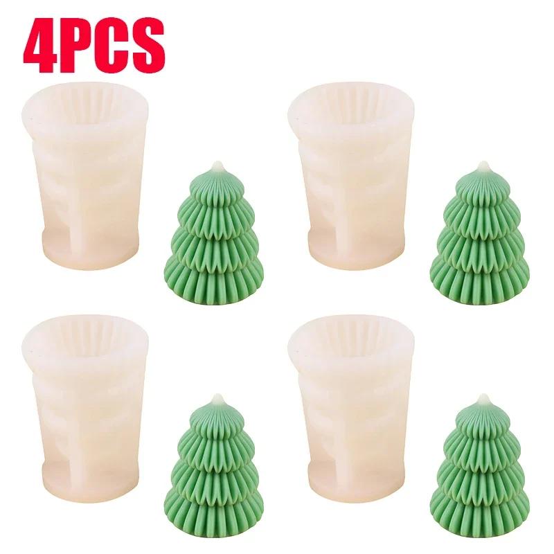 1-4шт трехмерная оригами рождественская елка форма ароматерапевтическая свеча ручная работа сделай сам предметы интерьера декоративные силиконовые формы