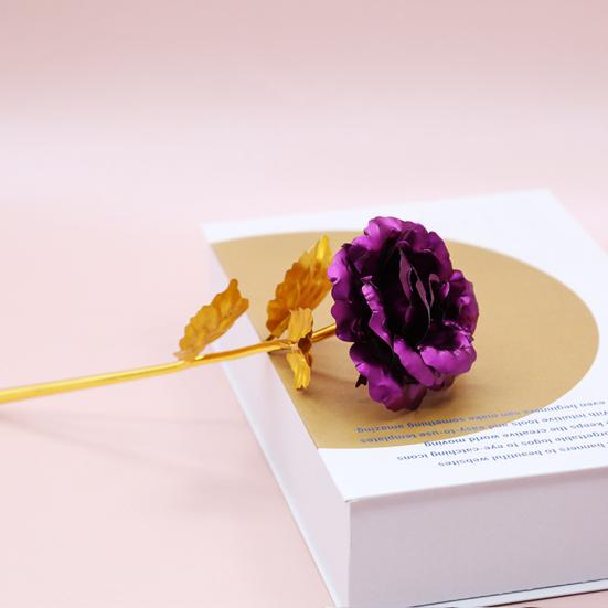 Искусственная роза из золотой фольги для покрытия Маленькая вечная роза Подарок Настольное украшение Фольга для свадьбы