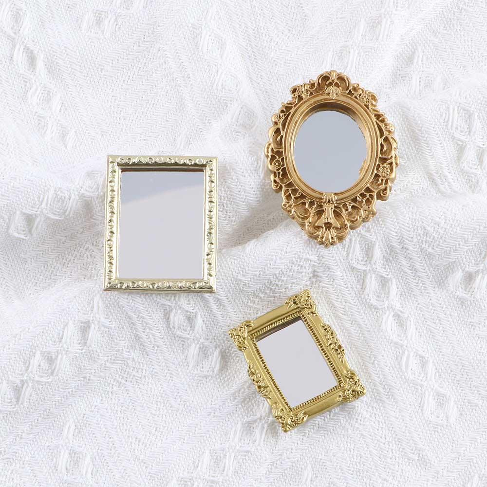 Baroque European Frame Elegant Mini Tiny Miniature Dollhouse Mirror Furniture Ornament