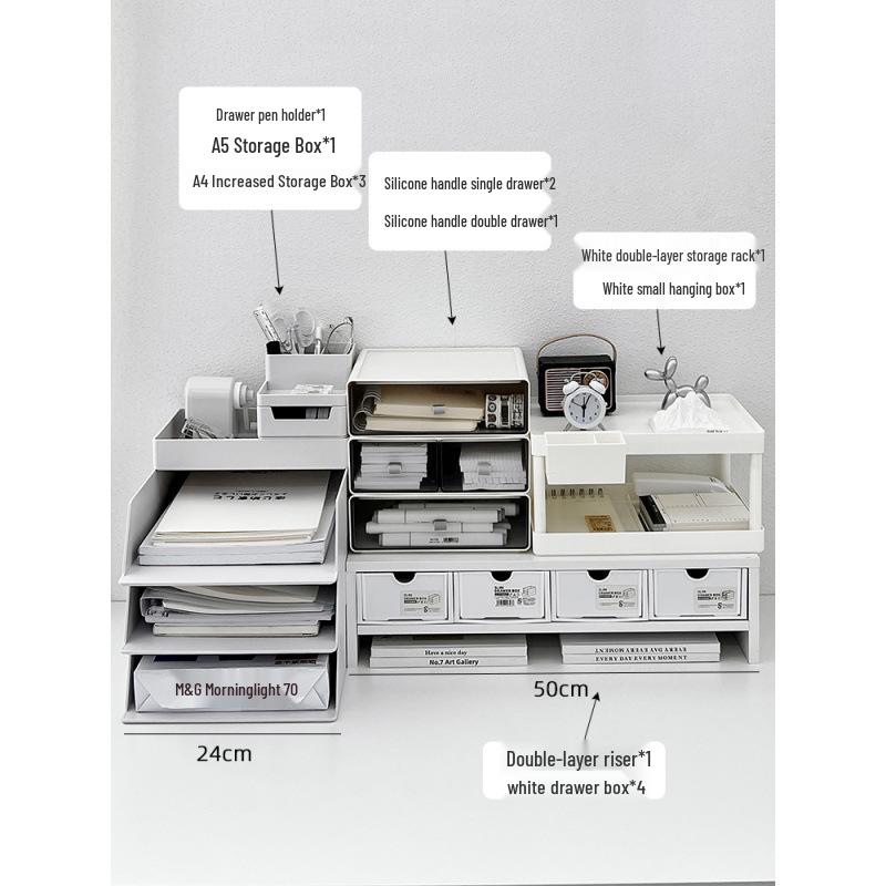 Многофункциональный настольный органайзер: Папка-органайзер формата А4, Подставка для ручек, Офисная стойка для хранения