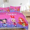 Custom Name kpop cartoon Girl Bedding 3 Piece Set HD Print Duvet Cover Pillowcases for Teens Adult Bedroom Decoration