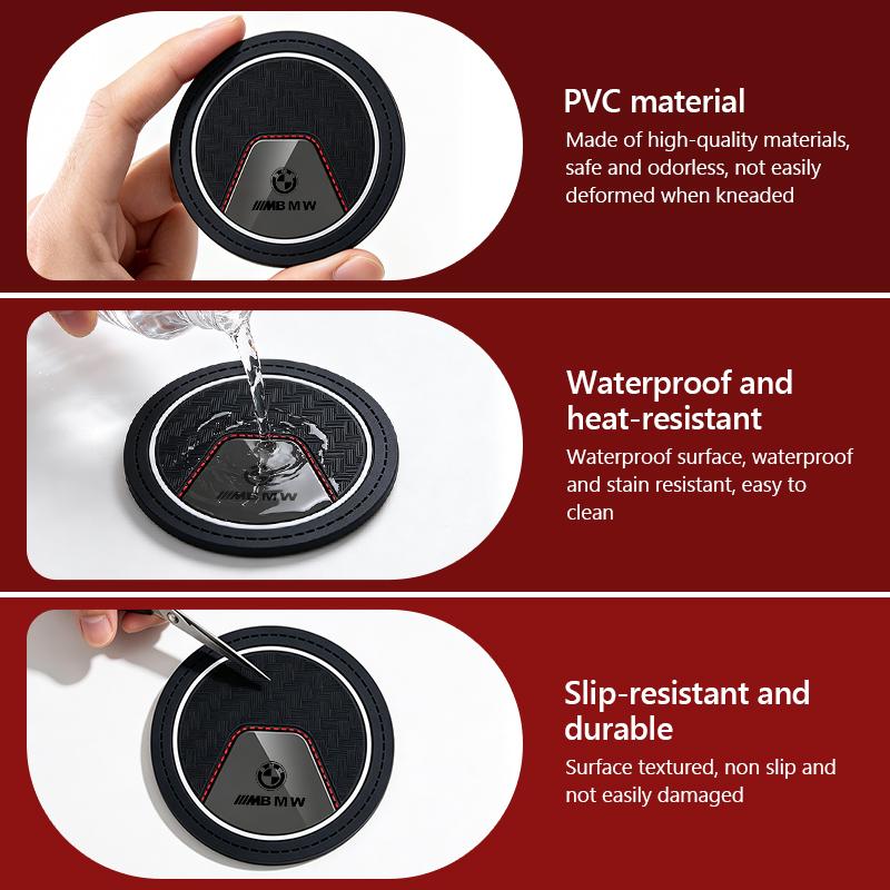 Car Cup Holder Coaster Non-Slip Pad Auto Interior Decor Accessories For BMW E36 E39 E87 E60 E46 E53 E90 F10 F20 F25 F30 X3 X5