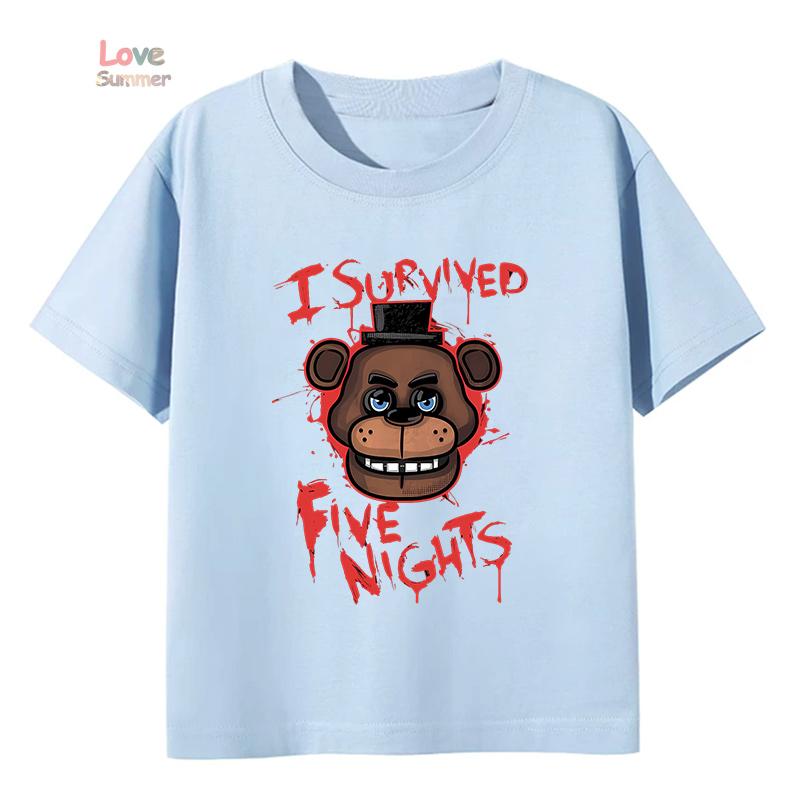 Детская футболка унисекс FNAF At Freddys для мальчиков и девочек Повседневная с круглым вырезом с коротким рукавом Эластичный крой Идеально подходит для весны 2026 года Повседневная носка