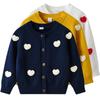 Korean Style Handmade Love DIY Children's Knitted Cardigan Jacket Girls Sweater Cardigan