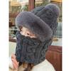 Winter warm artifact women's hat fleece thickened cycling windproof ear protection scarf integrated cold-proof warm pullover hat
