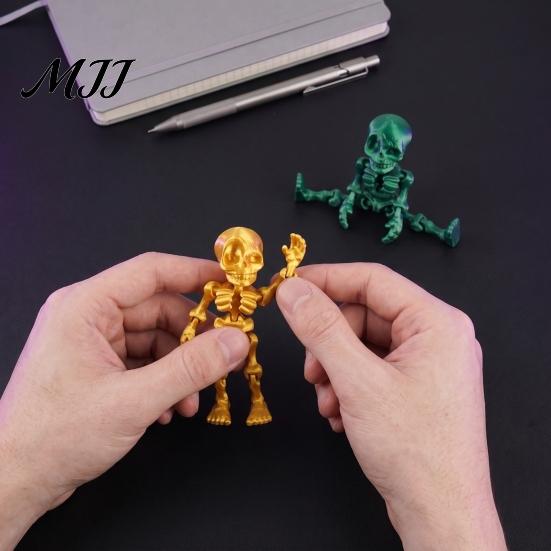 Декор для темной атмосферы 10 шт. 3D-печатные фигурки скелетов с подвижными суставами, Артикулированный человек, Реквизит для Хэллоуина, Игрушка-антистресс, Мини-подвижные
