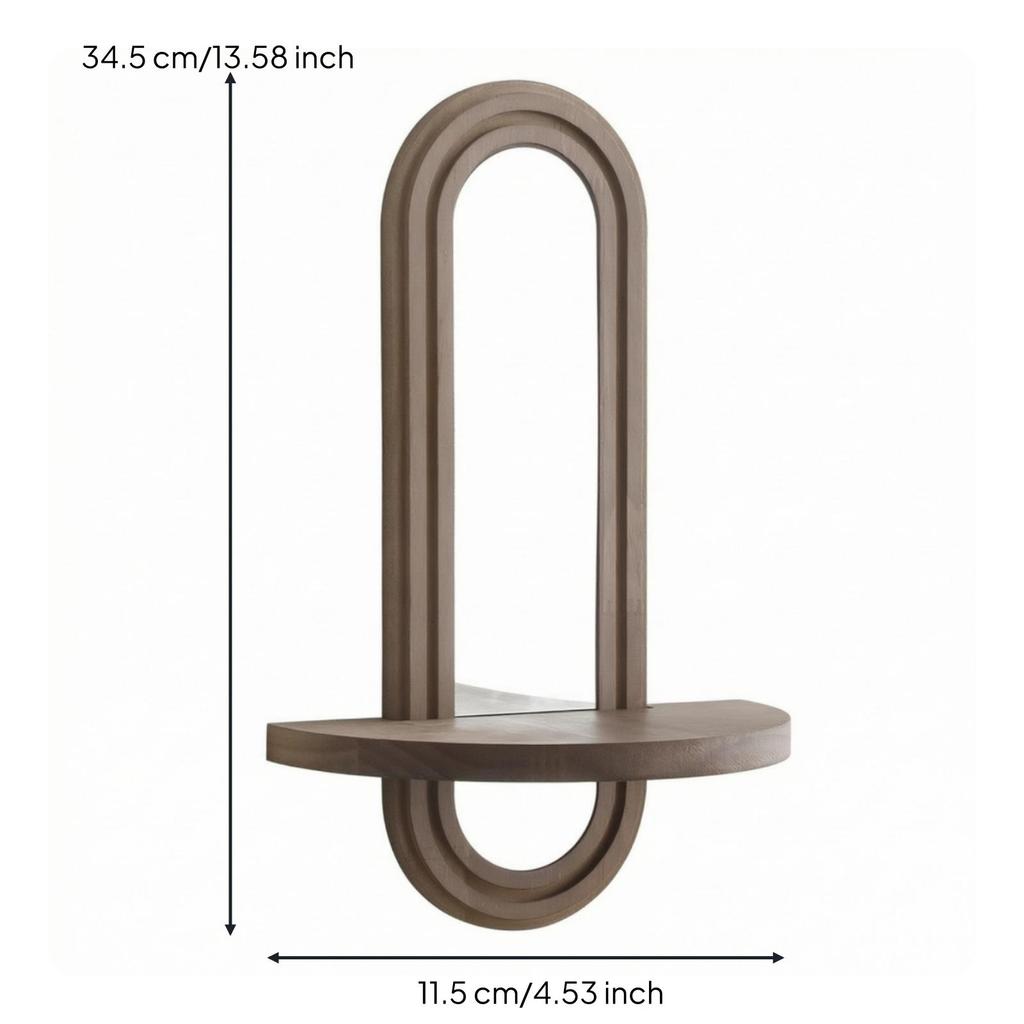 Arched Wall Mirror with Shelf Elegant Framed Functional