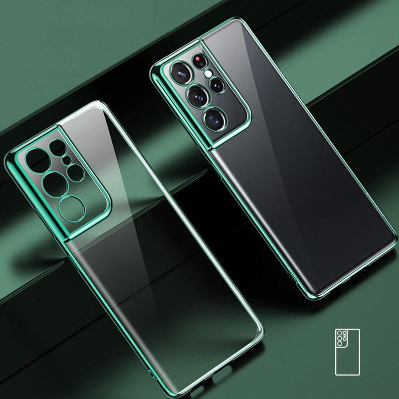 Роскошный прозрачный чехол с покрытием для Samsung Galaxy S23 S22 Ultra Plus S21 Fe A53 A33 прозрачный силиконовый чехол S 23 22 21 S23ultra