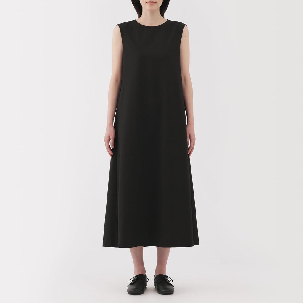 MUJI Women's Breathable Stretch Soccer Sleeveless Dress, Black, Size L, BC2LOA5S