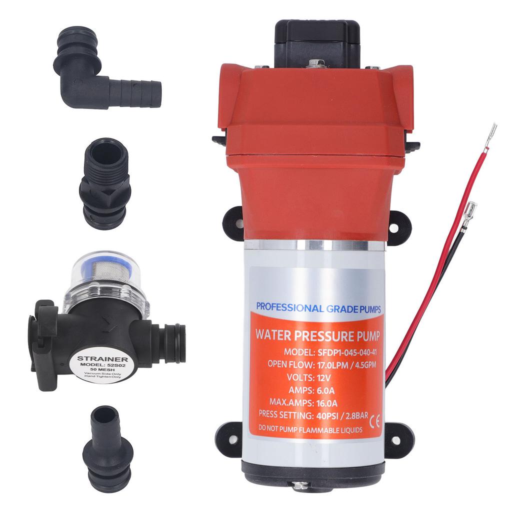 12В Мембранный насос Высокого давления Большой крутящий момент Защищенный от протечек Самовсасывающий насос для Яхты Автодома Уборочной машины