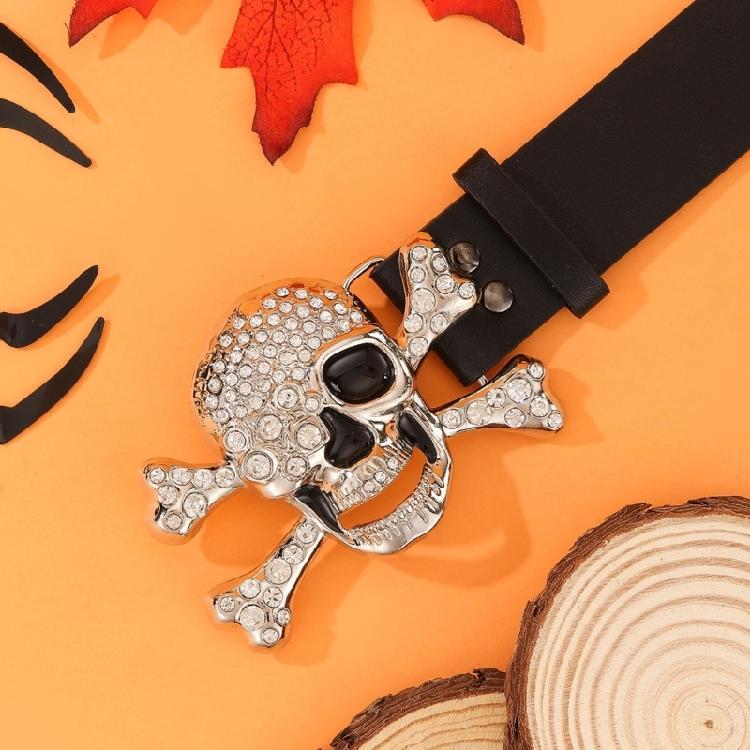 Панк-ремень со стразами и черепами для взрослых и подростков, поясной ремень, универсальный ремень с заклепками, аксессуары для Хэллоуина, пояс для костюма