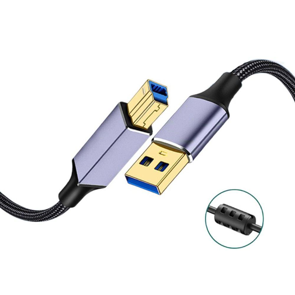 Кабель USB A (папа) - USB B (папа) 3.0, плетеный нейлоновый, линия для SSD для ноутбука Epson/HP/Canon