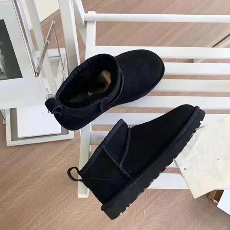 2026 New Winter Snow Boots Ladies Platform High Heel Shoes Women Ankle Boots Luxury Designer Classic Ultra Mini Fur Boot
