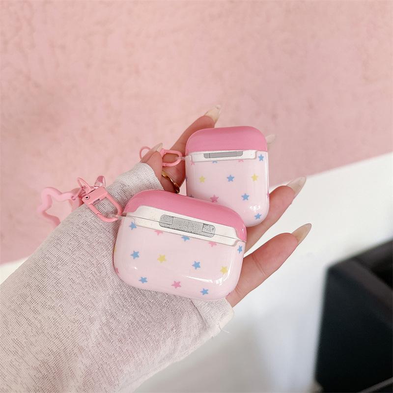 Розовые звезды для AirPods pro2 apple bluetooth беспроводные 1/2/3 поколения чехол для наушников милый мультяшный женщина