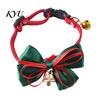 Holiday Gift for Pets Christmas Bow Pet Collar, Adjustable Cat Collar with And Bell, Festive Costume Plaid Print Cats, Small Dogs, Wear Dog Neck Strap