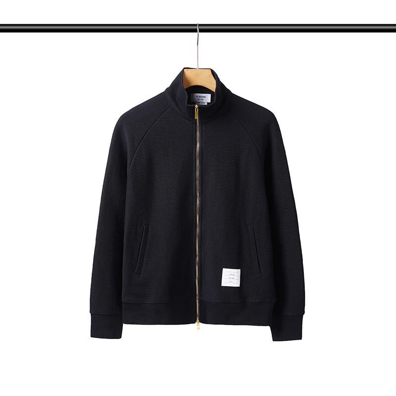 2025 Autumn Korean Casual Striped Raglan Sleeve All-Cotton Zipper Jacket