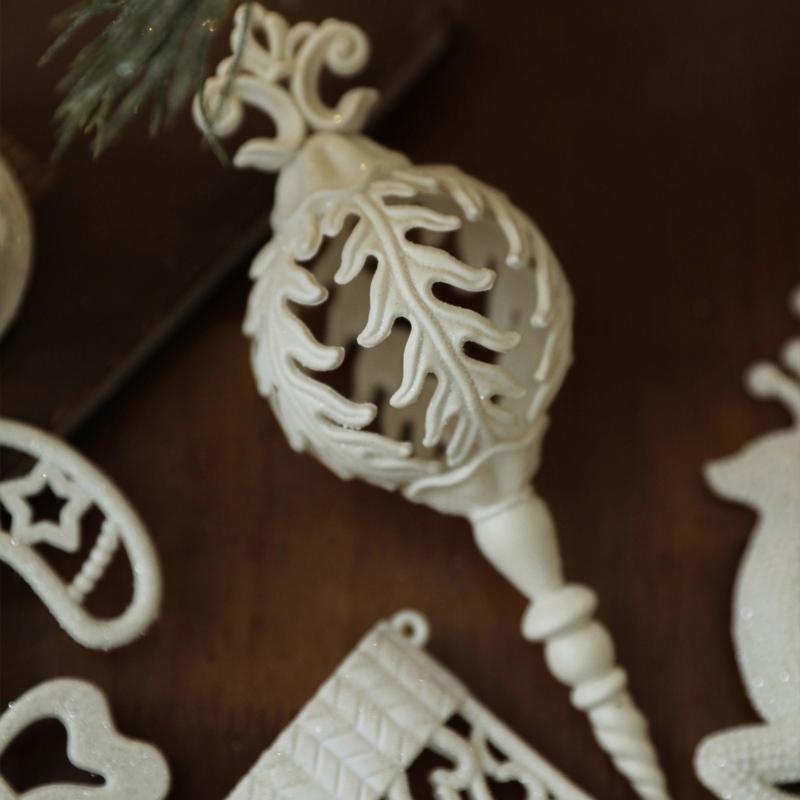 Белые пластиковые рождественские украшения Небьющиеся рождественские шары Подвесное украшение для праздничной елки